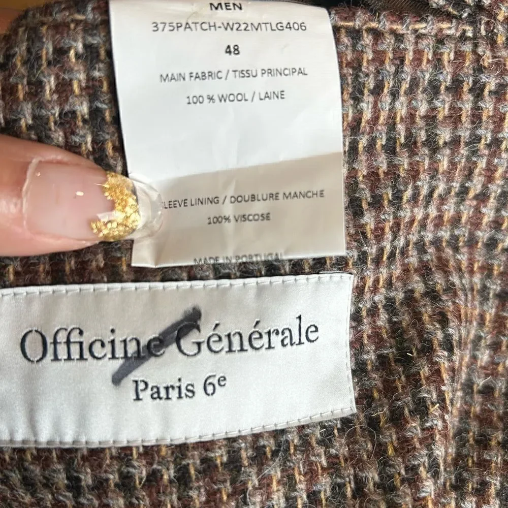 Officine Generale Men's Houndstooth 375 Wool Sport Coat Blazer Revolve